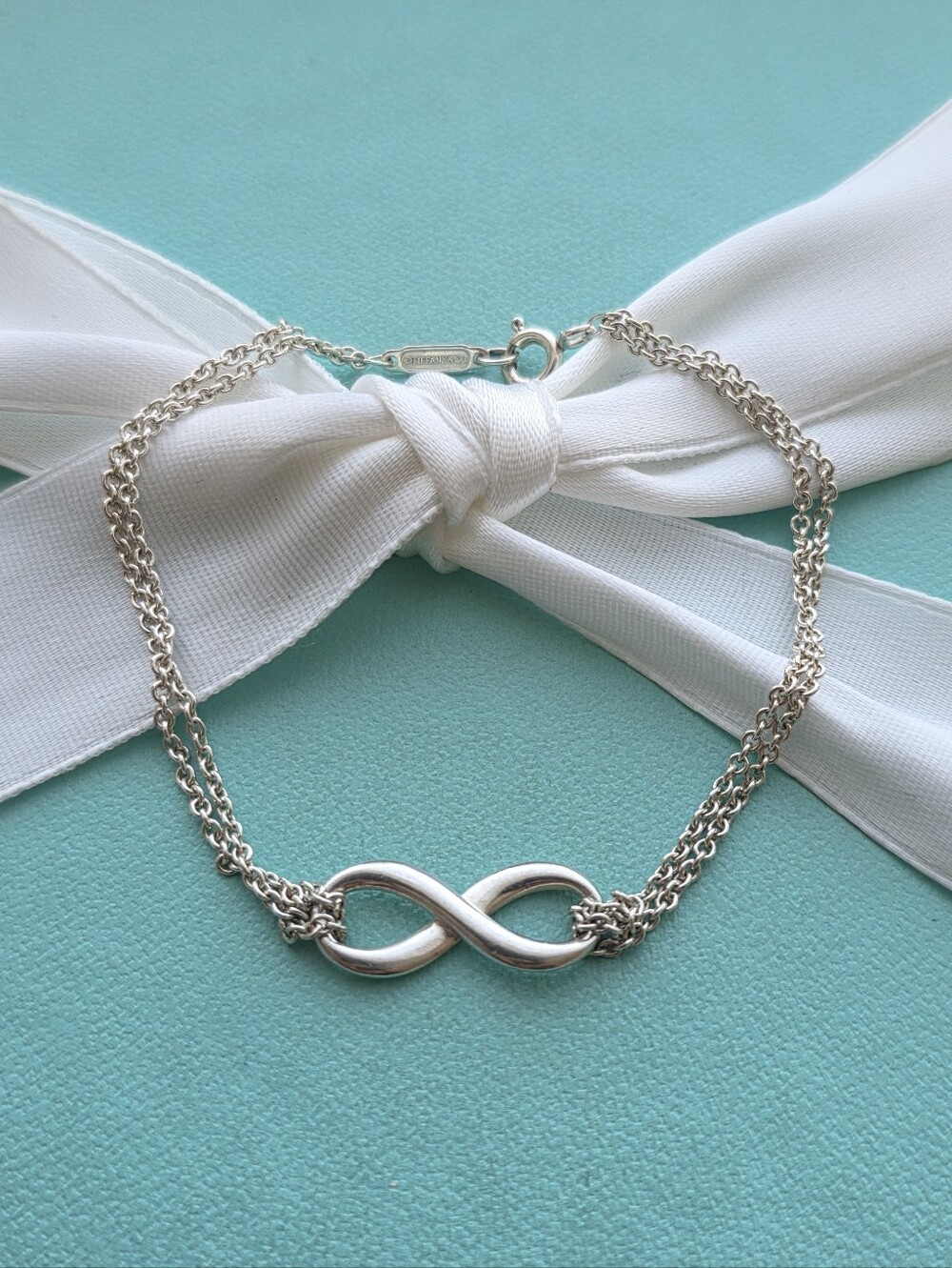 Tiffany & Co. Silver Infinity Double-Chain Bracelet